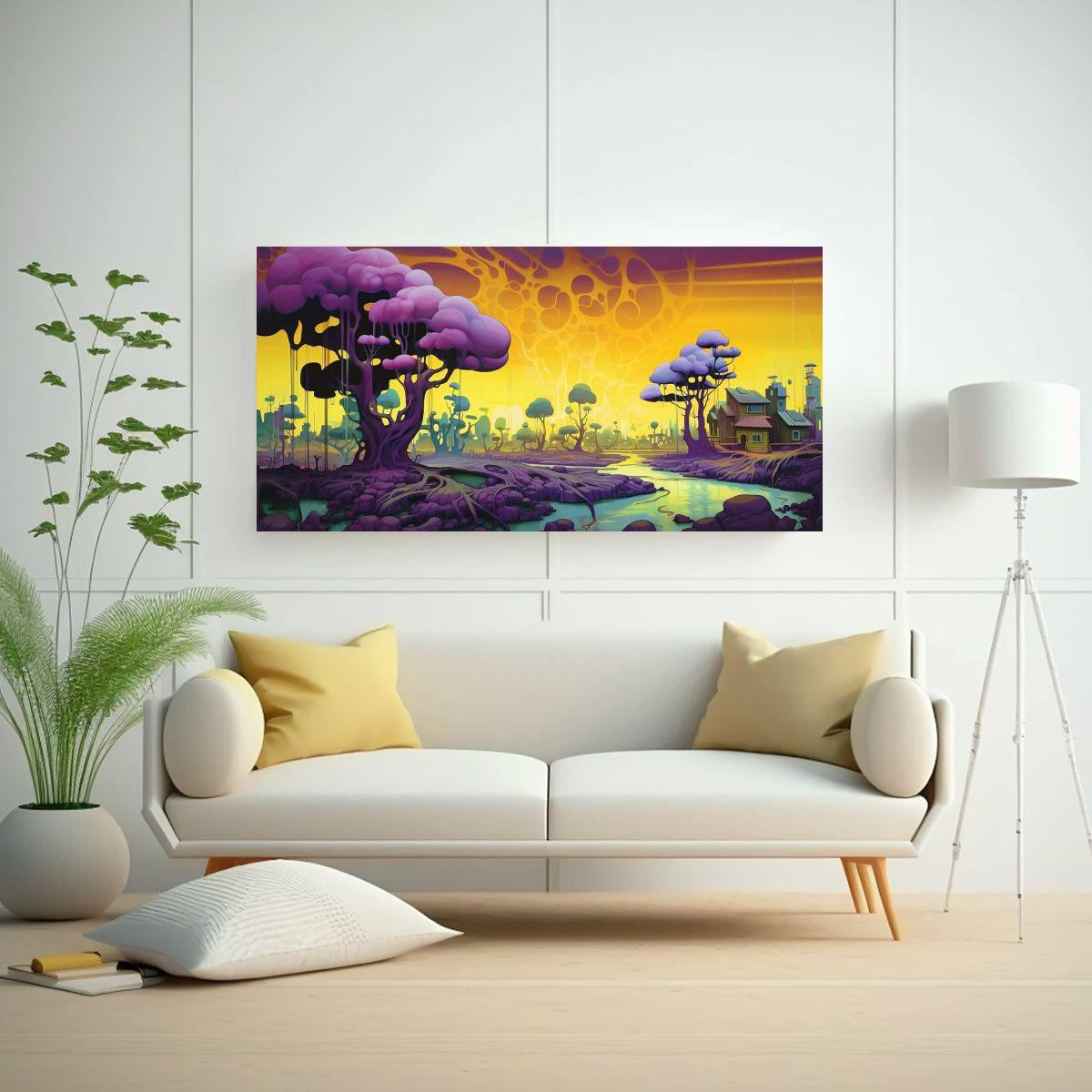 Lienzo De Tela Belleza Natural Mia Púrpura 120x60cm-2