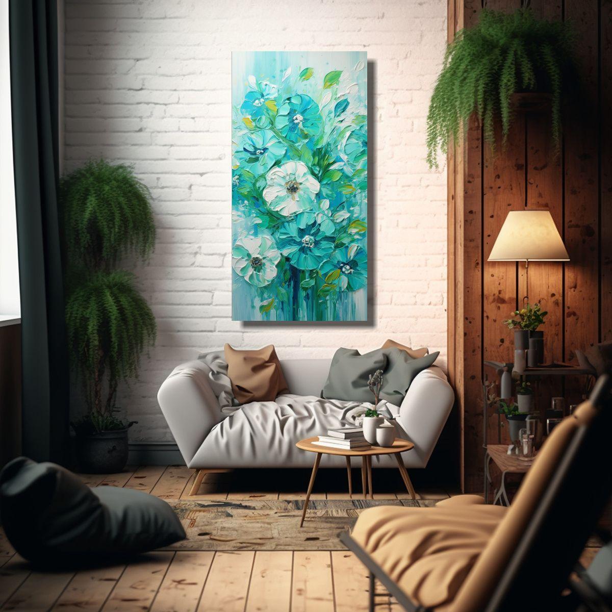 Tela En Bastidor Finas Lineas Composición 50x100 Cm-2