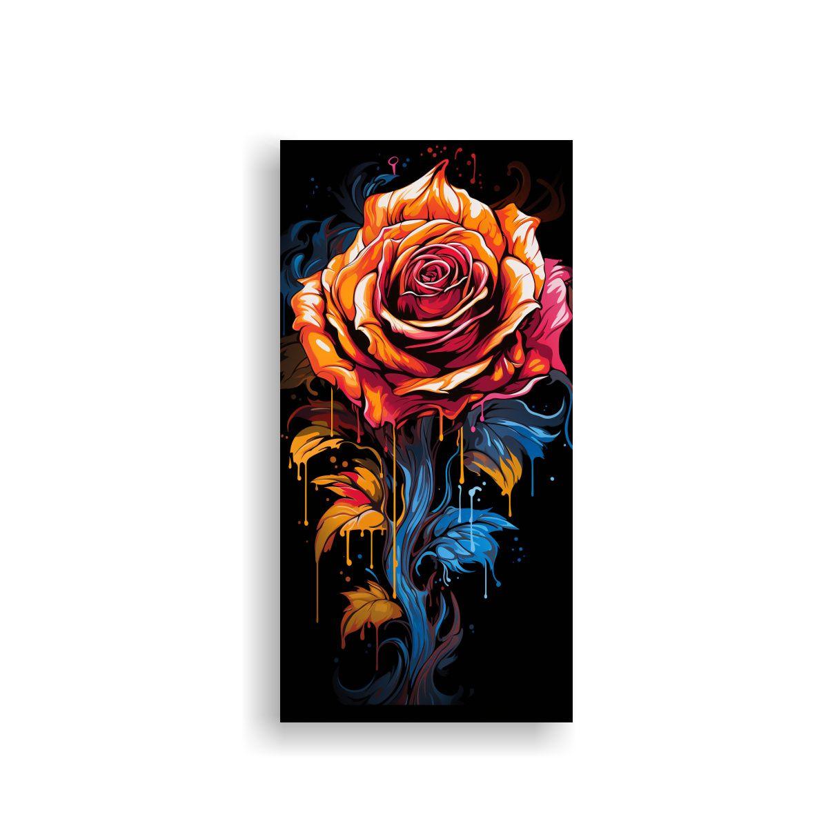 Cuadro Cuadro Diseña Una Rosa Estilo Graffiti 70x140cm-0