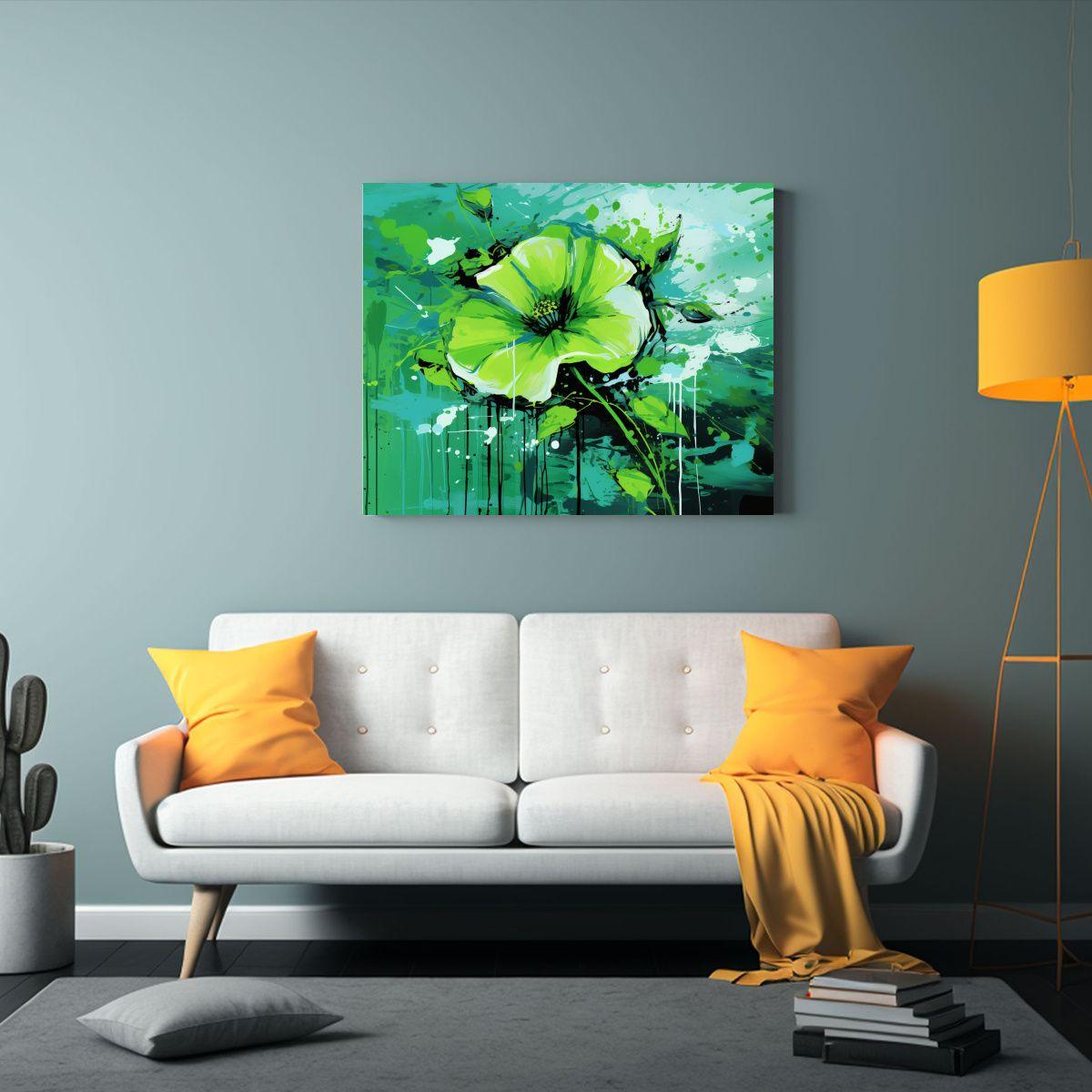 Pinturas Decorativas Juveniles En Tonos Verdes 30x20cm-2