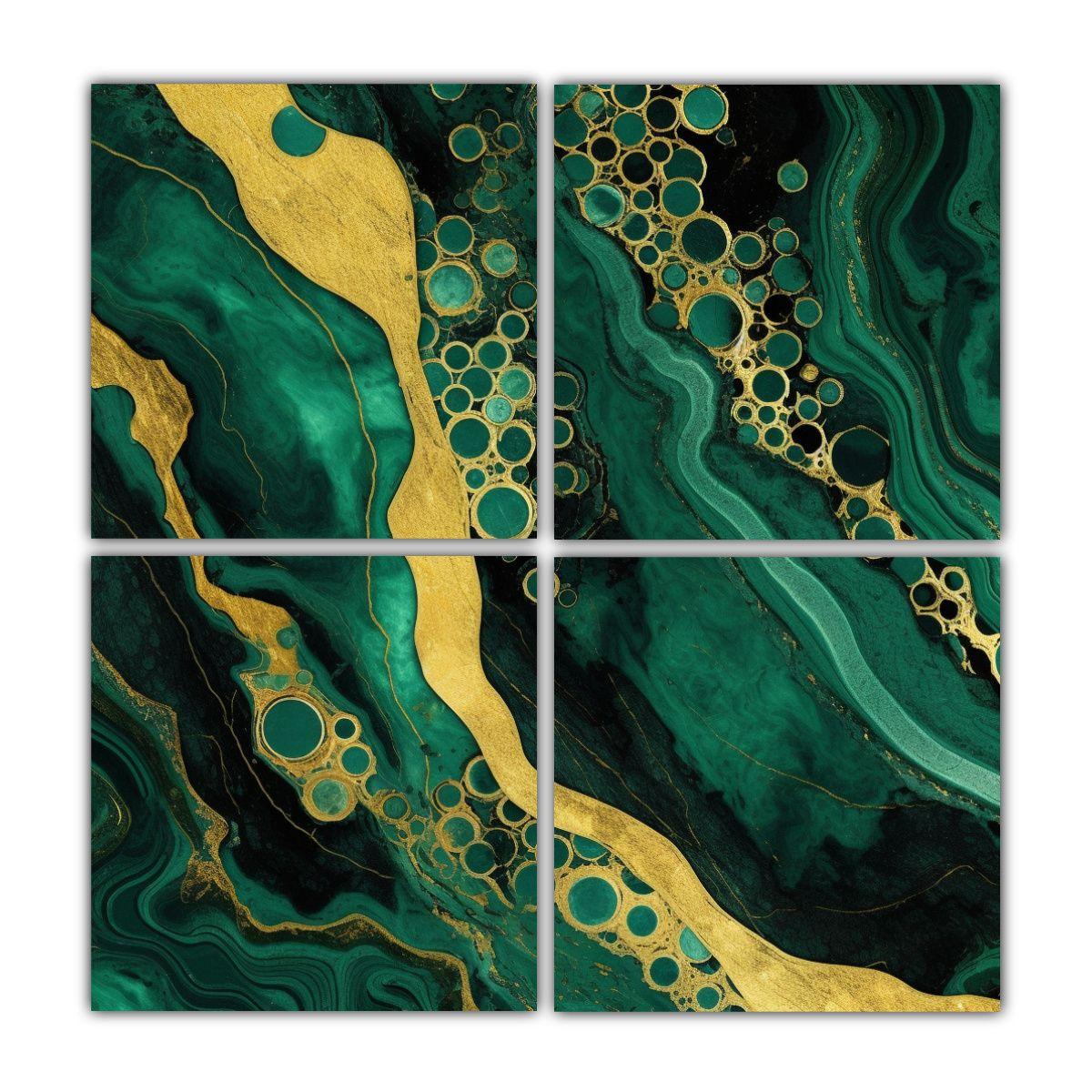 Cuadro Decorativo De Mármol Verde Esmeralda Y 40x40 Cm-0