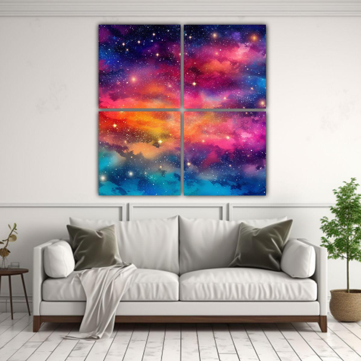 Lienzos Modernos Elegancia Colorido Cielo 160x160 Cm-2