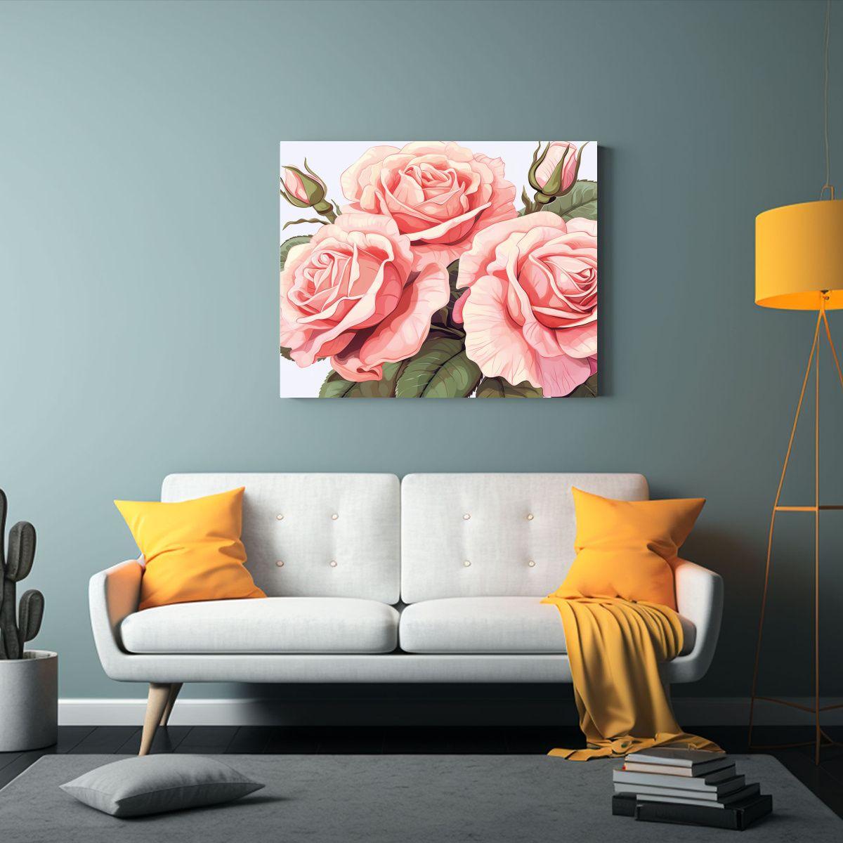 Arte Pared Movimiento Armonia Rosas Cuadro Rosa P 30x20cm-2