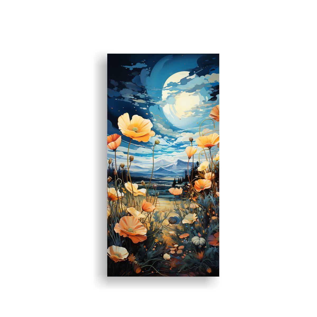 Cuadro Estilo Galería Equilibrio Visual Flores 70x140cm-0