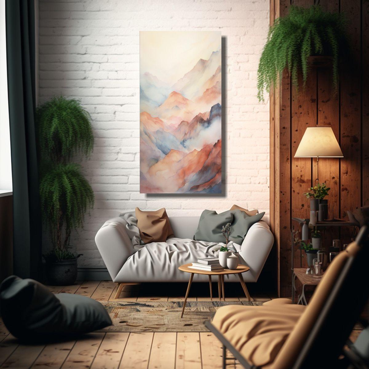 Arte Abstracto Textura: Paisaje Montañoso 70x140cm-2