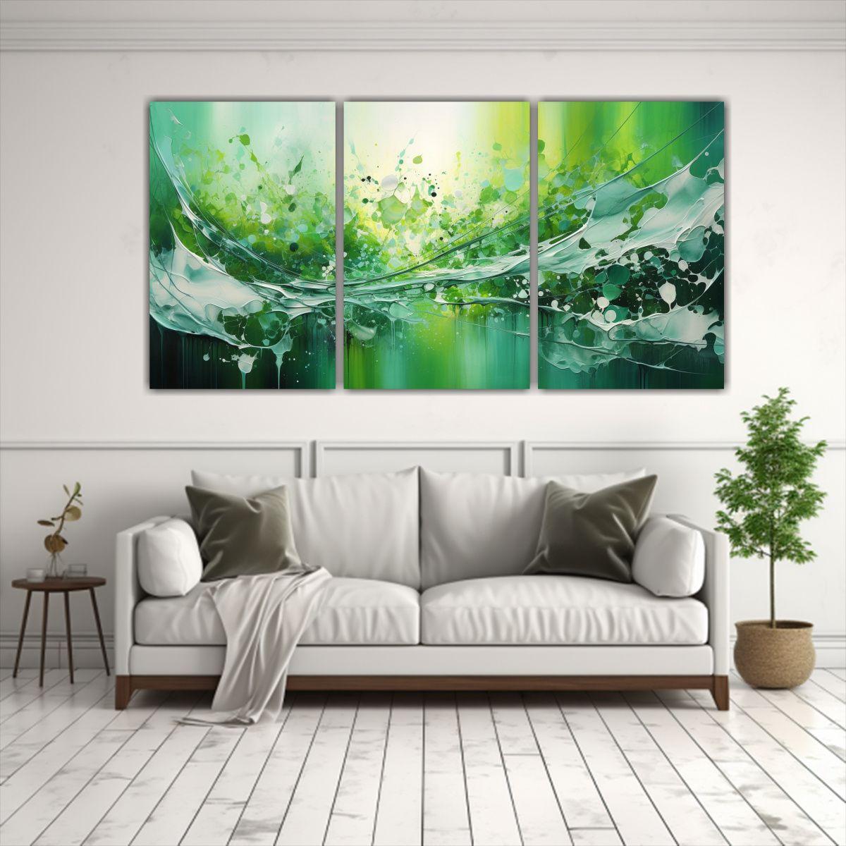 Set 3 Telas En Bastidor Dibujo Gama De Colores 150x75 Cm-2