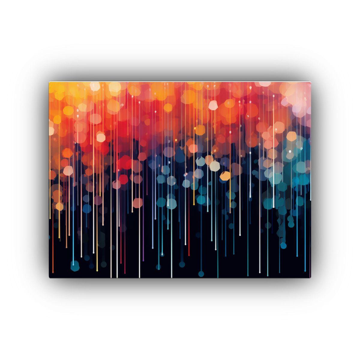 Cuadro Abstracto Diseño Gráfico Lienzo Tela Color Lluvia. 40x30cm-0