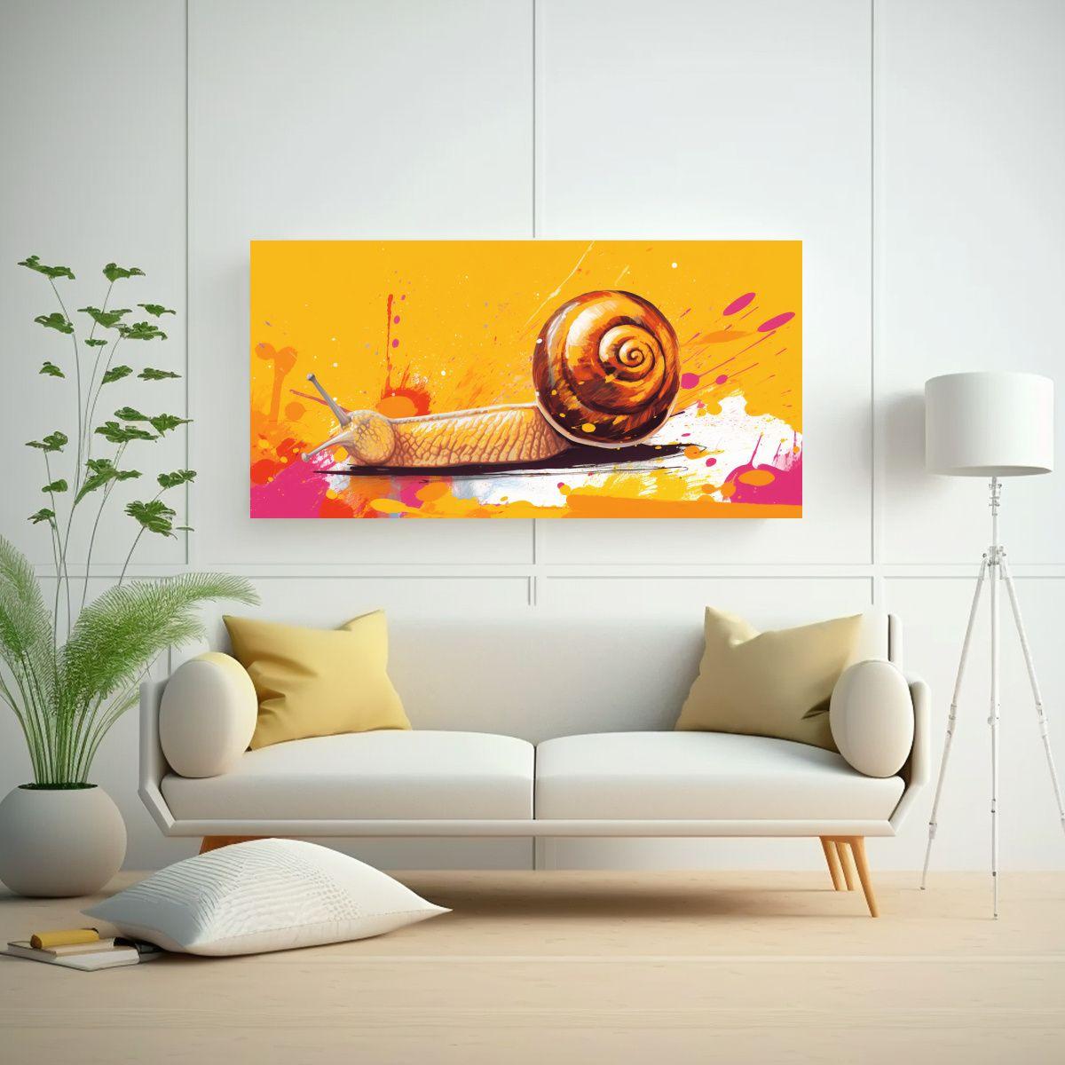 Cuadro Impacto Visual Caracoles En Colores 100x50cm-2