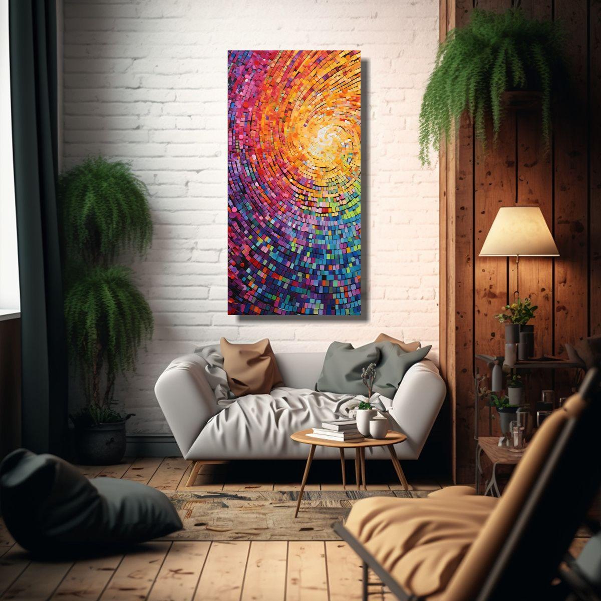 Pintura Abstracta De Movimiento En Bastidor 80x160cm-2