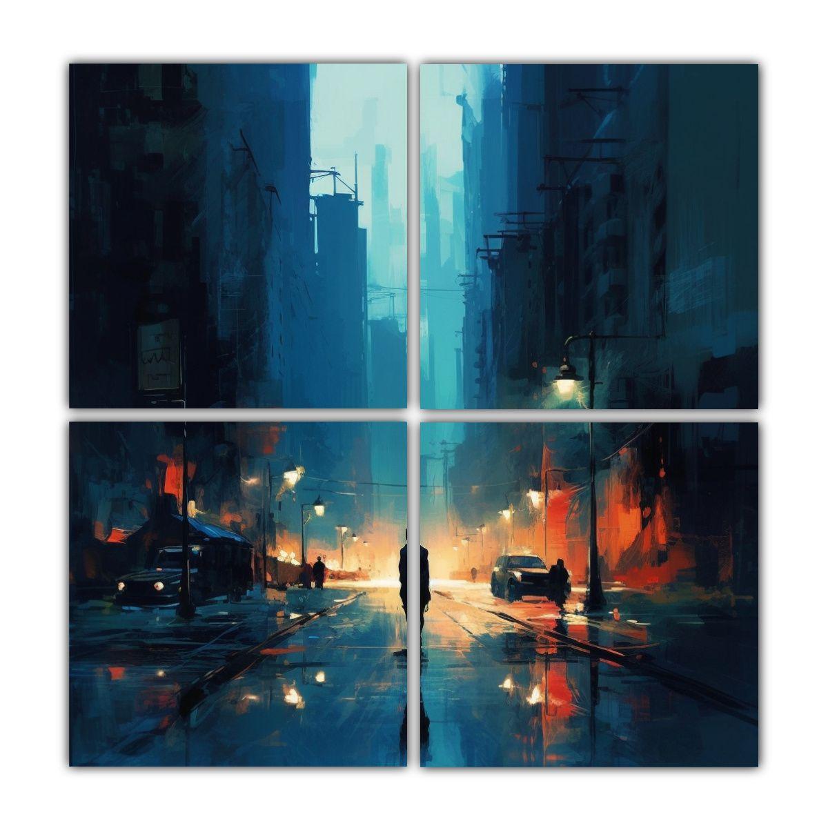 Pinturas Decorativas De Cuatro Cuadros 80x80 Cm-0