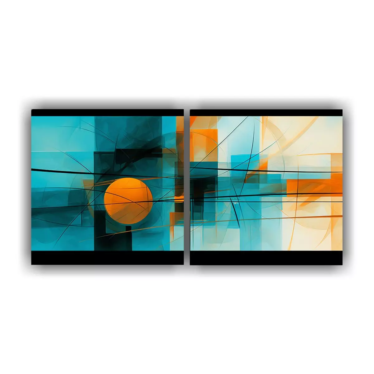 Cuadro Estilo Galería Regalo Pintura Abstracta 40x20 Cm-0