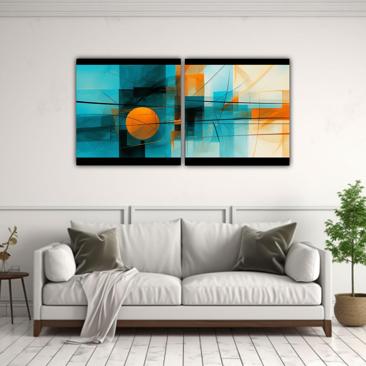 Cuadro Estilo Galería Regalo Pintura Abstracta 40x20 Cm-2