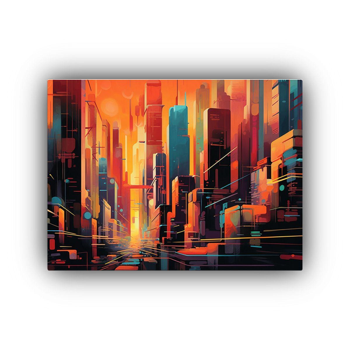 Cuadros Decorativos Abstractos De Ciudad: Abraza La Energía 45x30cm-0