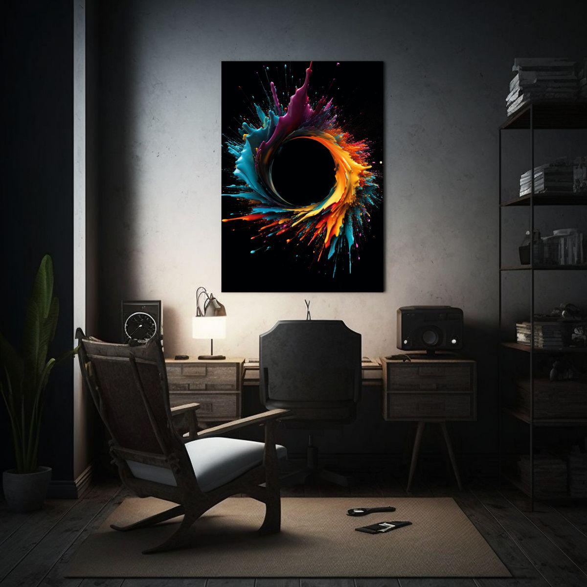 Pinturas Decorativas En Negro Con Toque Abstracto 20x30cm-2