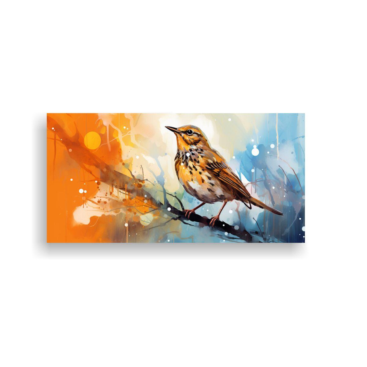 Cuadro Decorativo Street Art De Zorzal En Amarillo 80x40cm-0