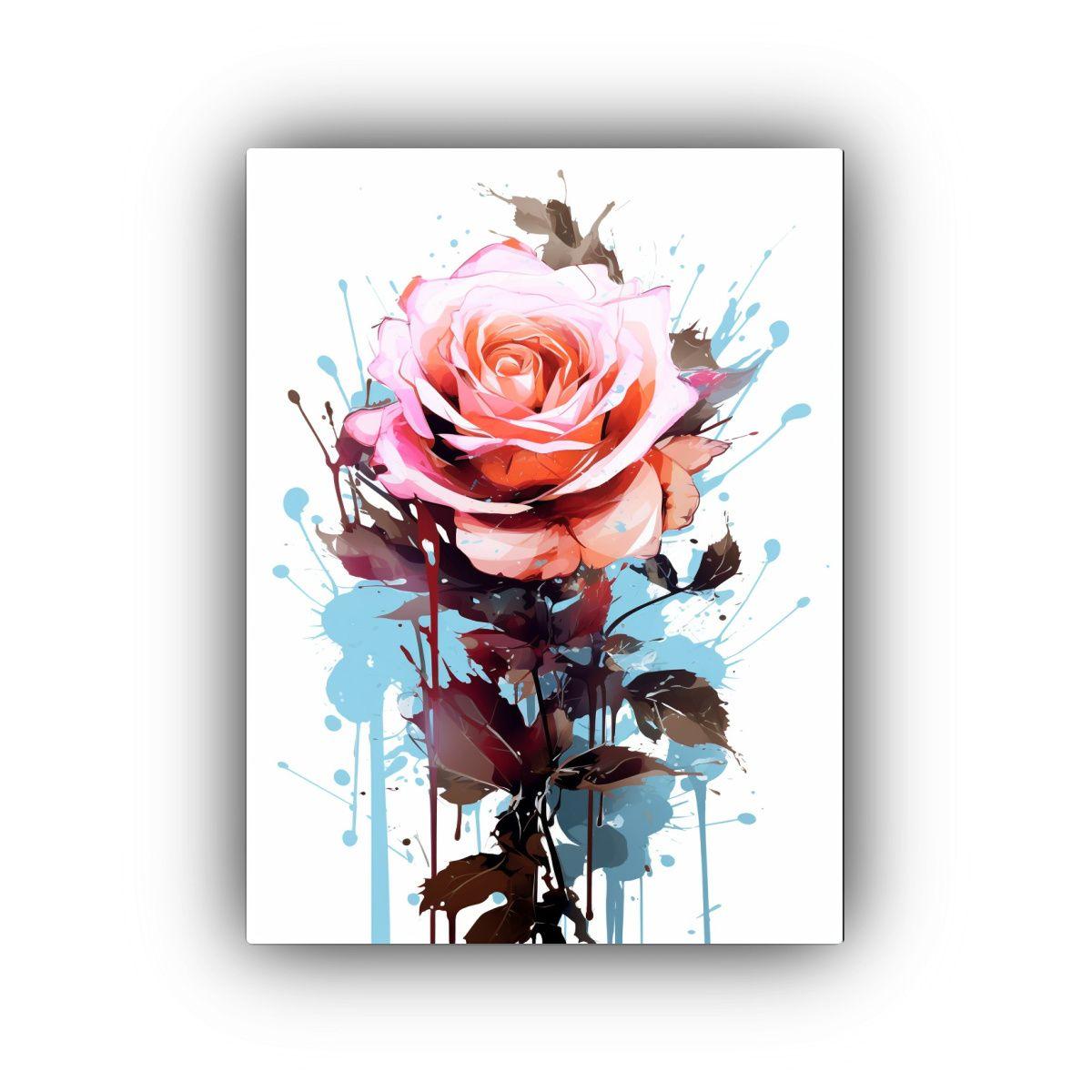 Pintura Decorativa Estilo Graffiti Floral Rosa 50x75cm-0