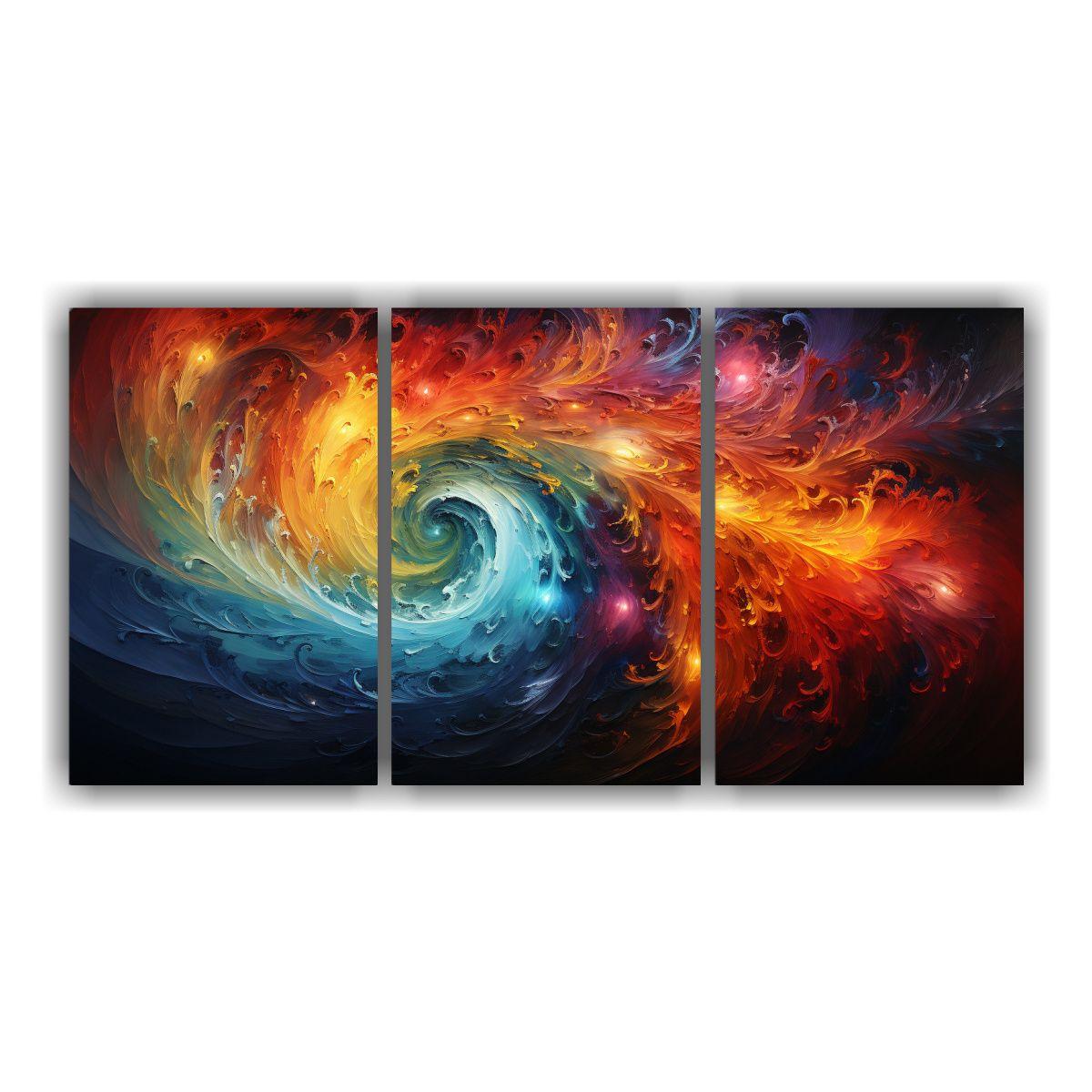 Cuadro Minimalista Con Dos Remolinos De Colores 240x120 Cm-0
