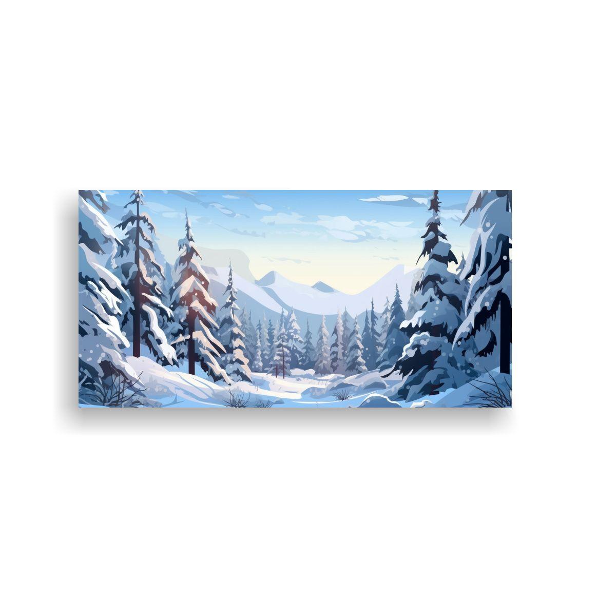 Cuadro De Dibujo Para Cocina FMC Paisaje Nevado 80x40cm-0