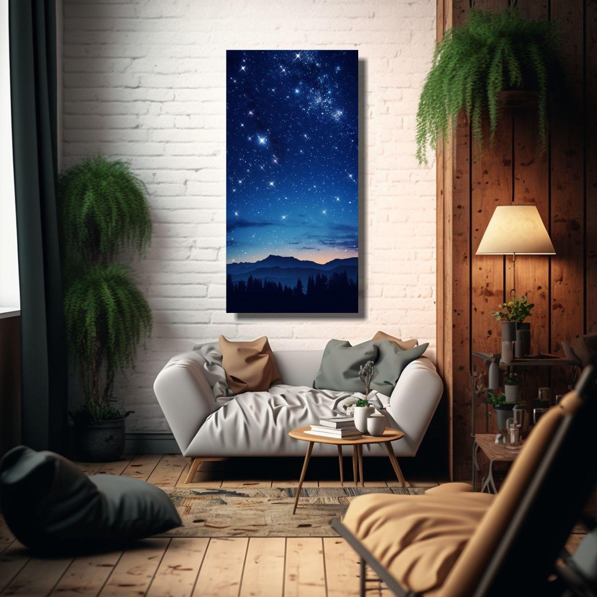 Lienzo Decorativo Meteorito Estrellado 20x40cm-2