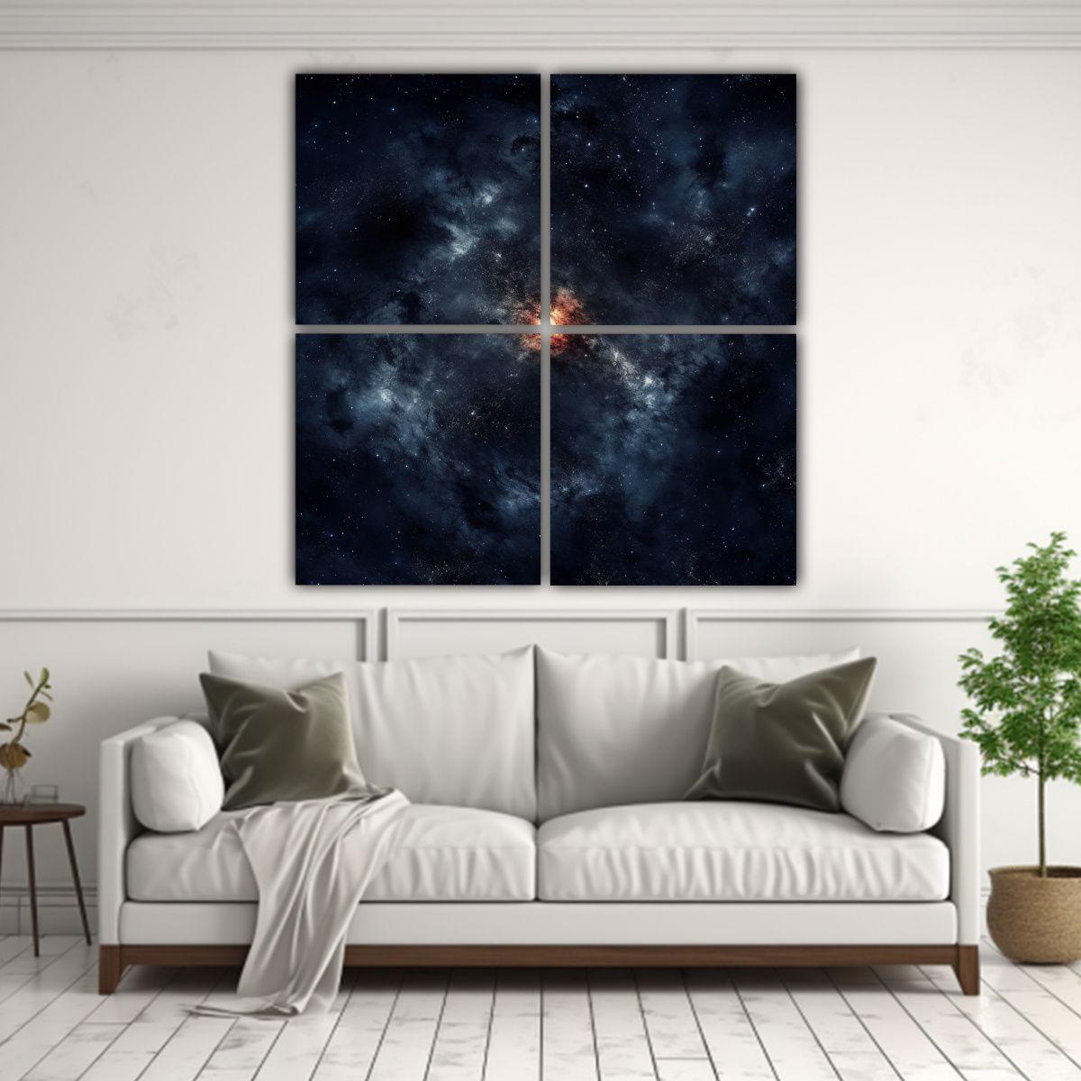 Cuadros Artesanales De Finas Líneas En Nebulosa 180x180 Cm-2