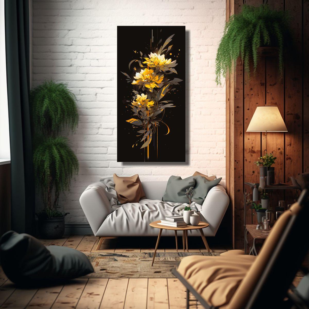 Pintura En Bastidor Abstracta: Naturaleza Viva, 40x80cm-2