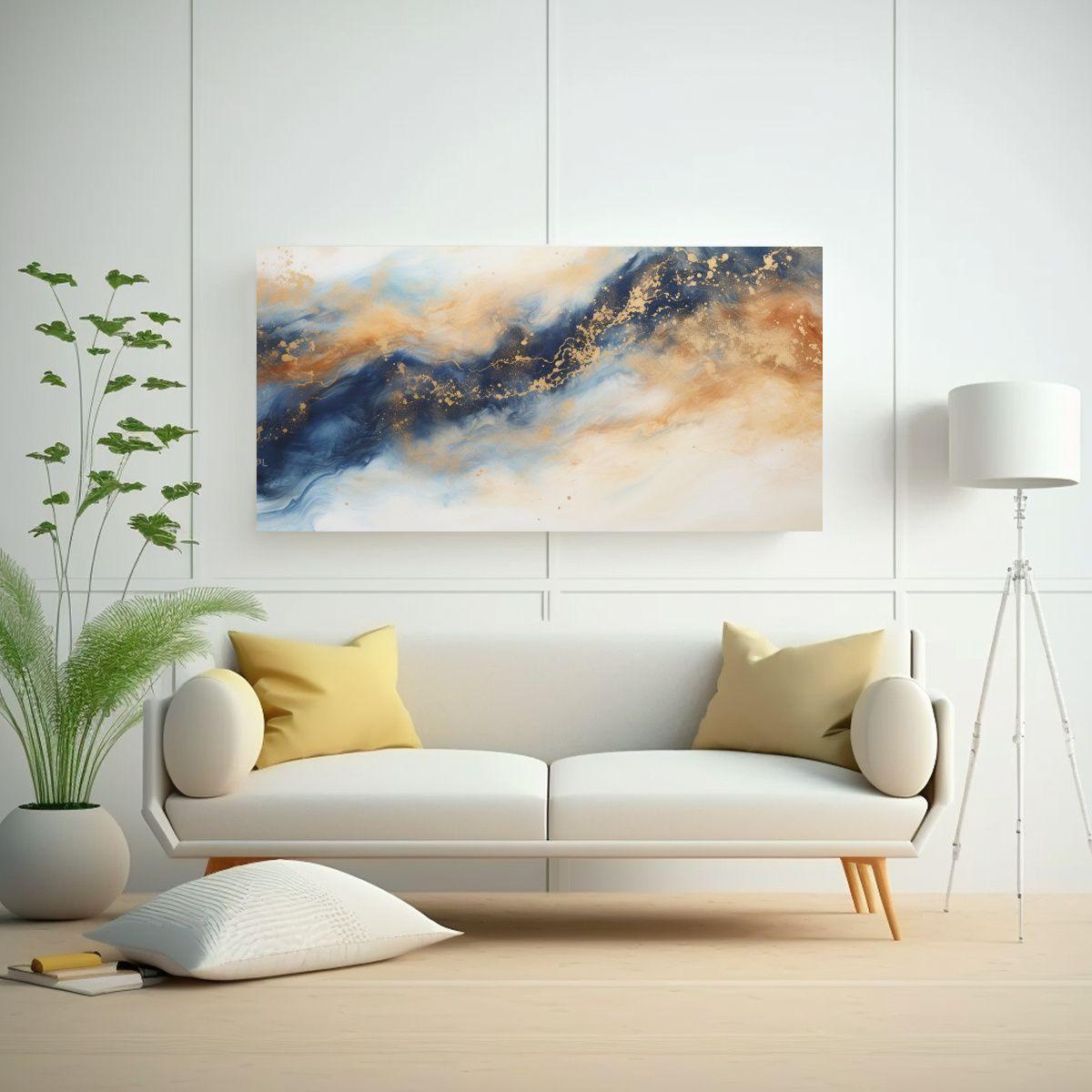 Cuadro Abstracto Acrílico Flujo Tema Comedor 160x80cm-2