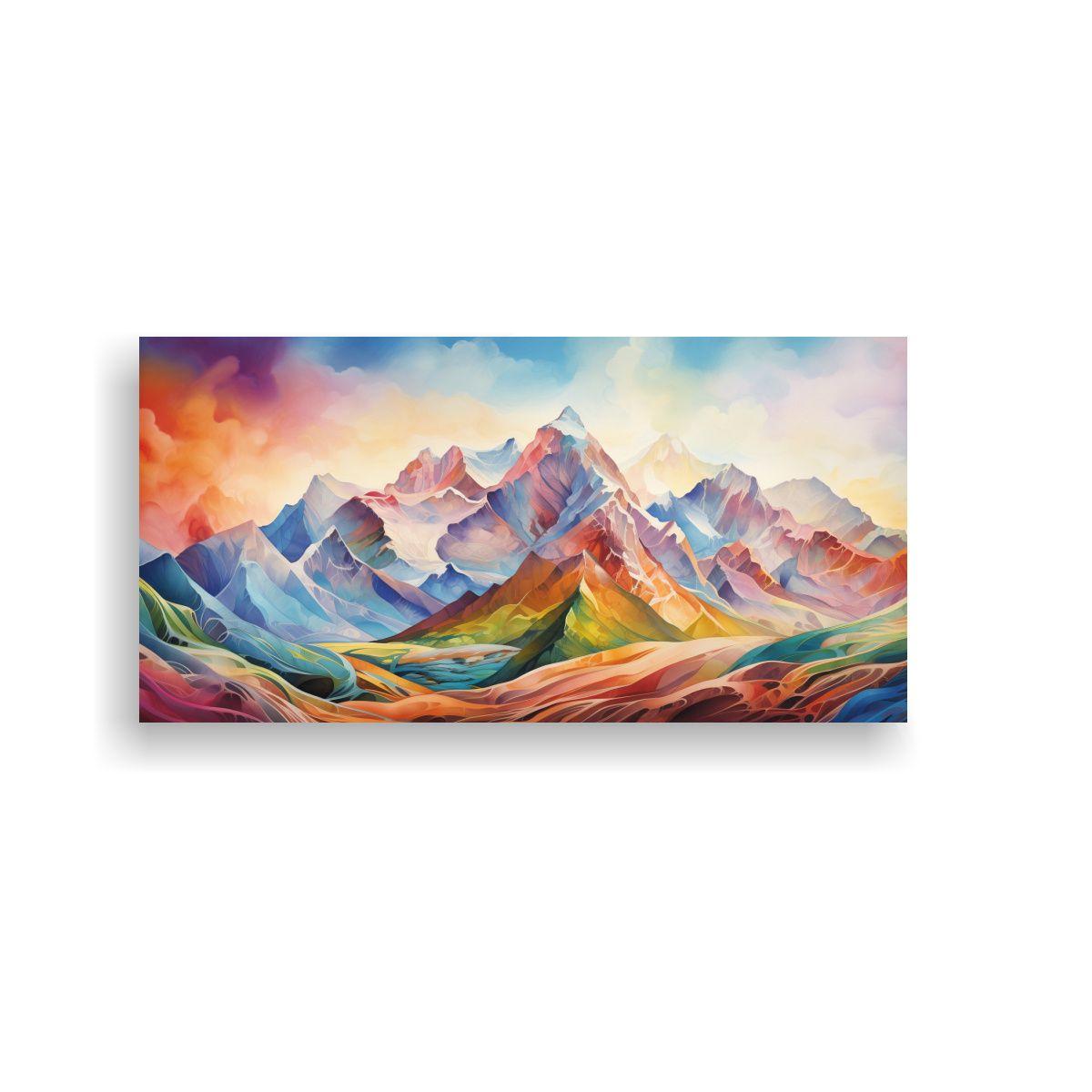 Cuadro Decorativo: Montañas Famosas Y Arcoíris 120x60cm-0