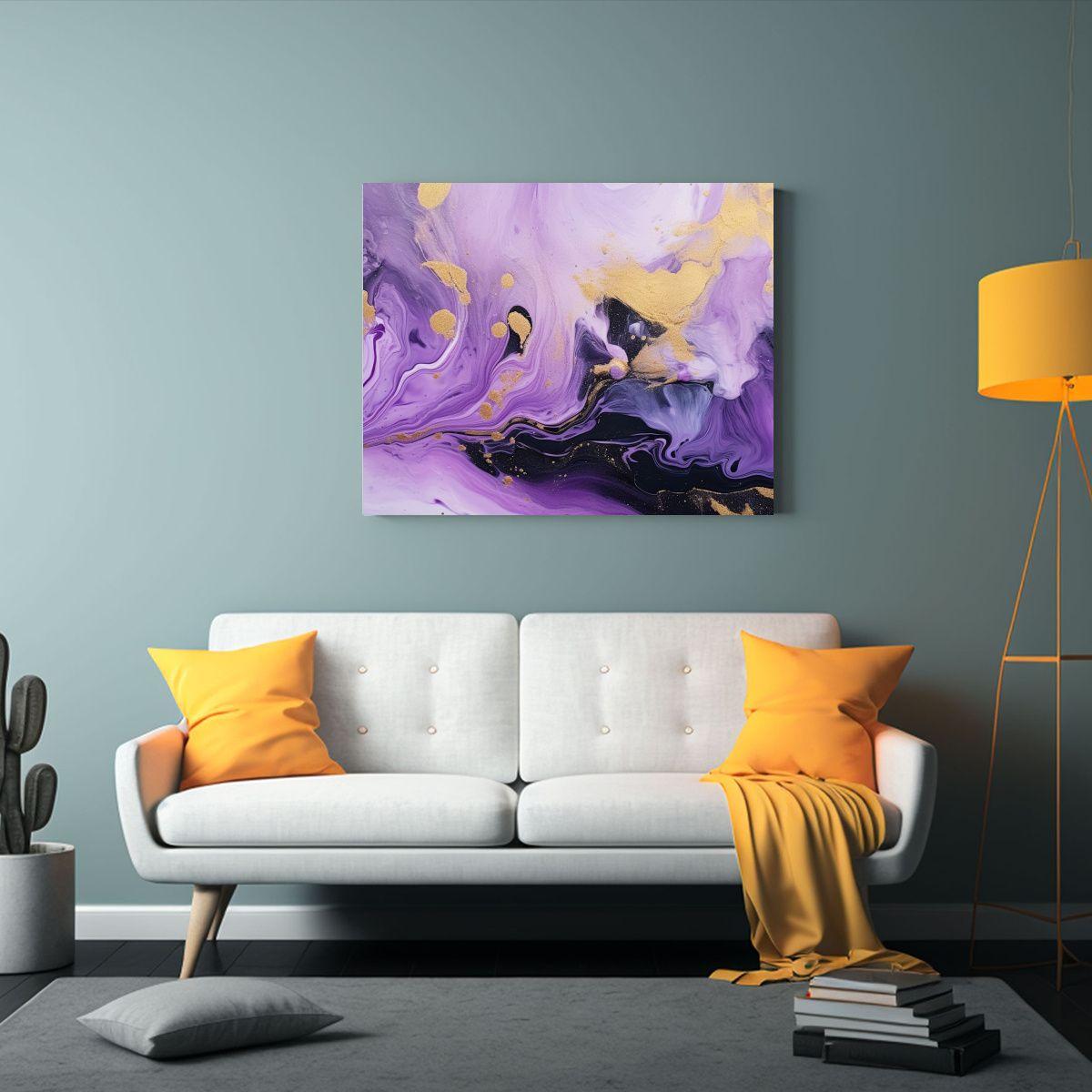 Pinturas De Decoración Floral Contemporánea Con Remolinos  60x40cm-2