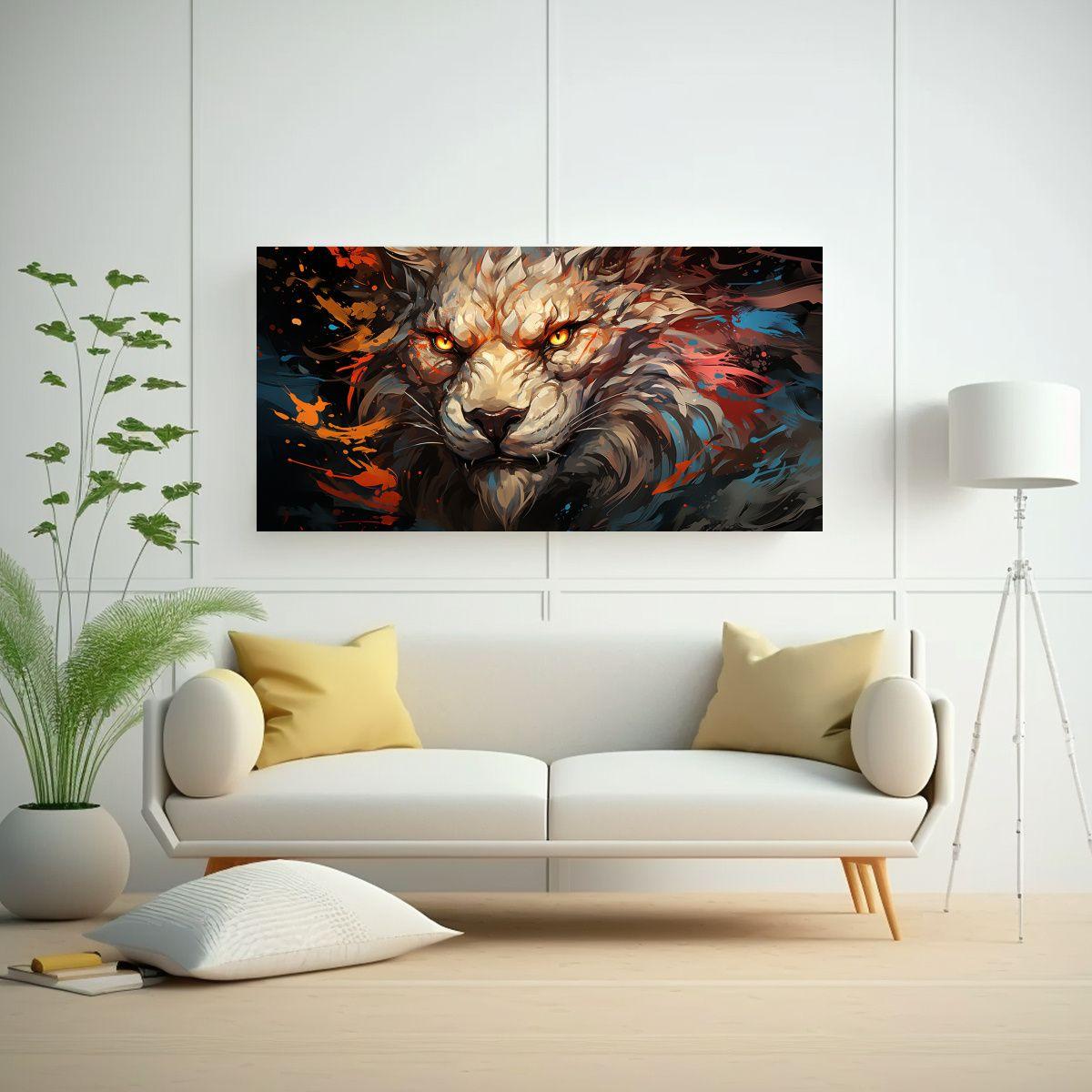 Pintura Acuarela Relieve: Dragón En Tonos 100x50cm-2