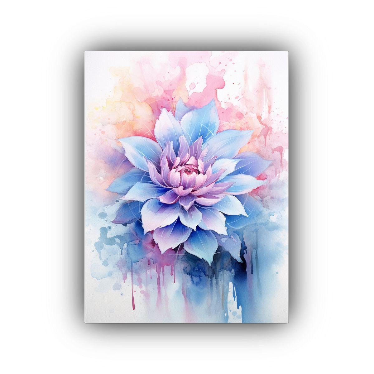 Pintura Acuarela Flores Delicadas Con Detalles 80x120cm-0