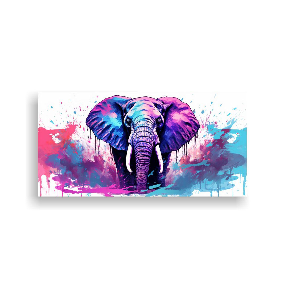 Cuadro Exclusivo Elefante Africano En Colores 80x40cm-0