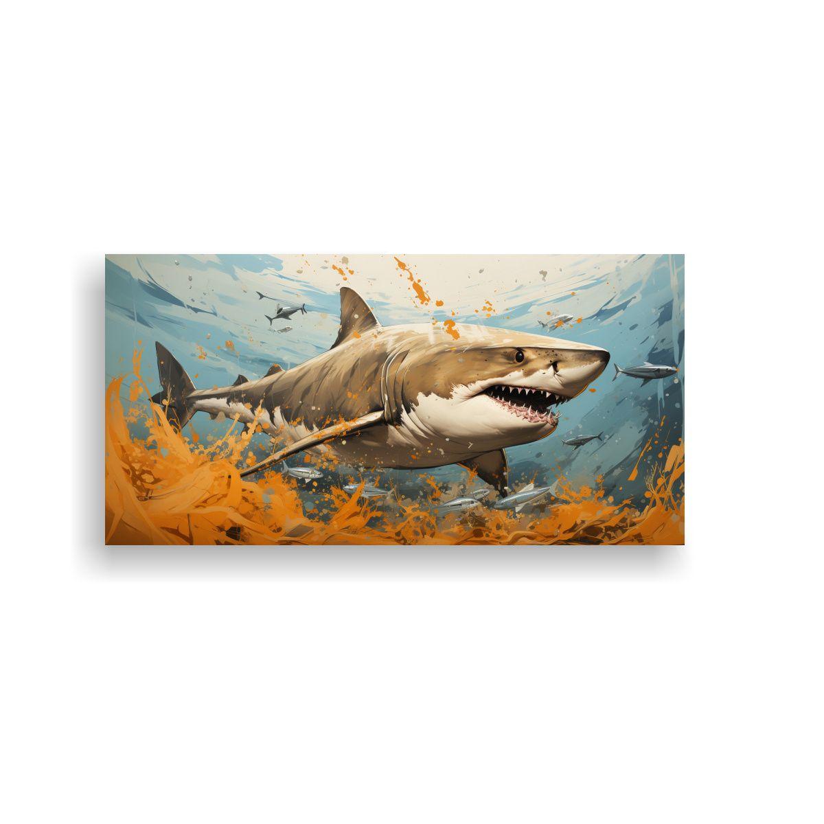 Cuadro Surrealista: Ballena Gris En Colores Marró 60x30cm-0