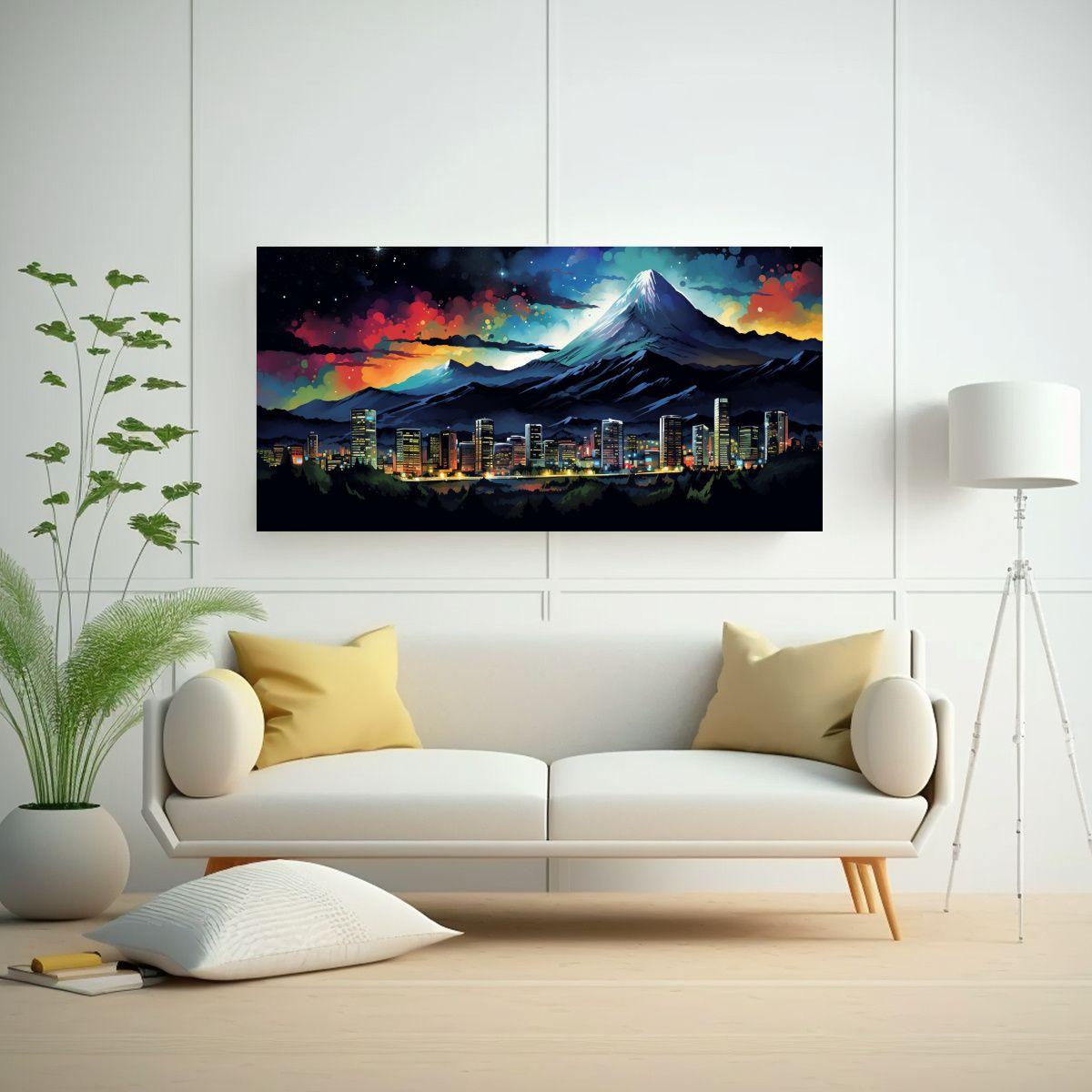 Cuadros Vintage Para Decorar Santiago City En 160x80cm-2
