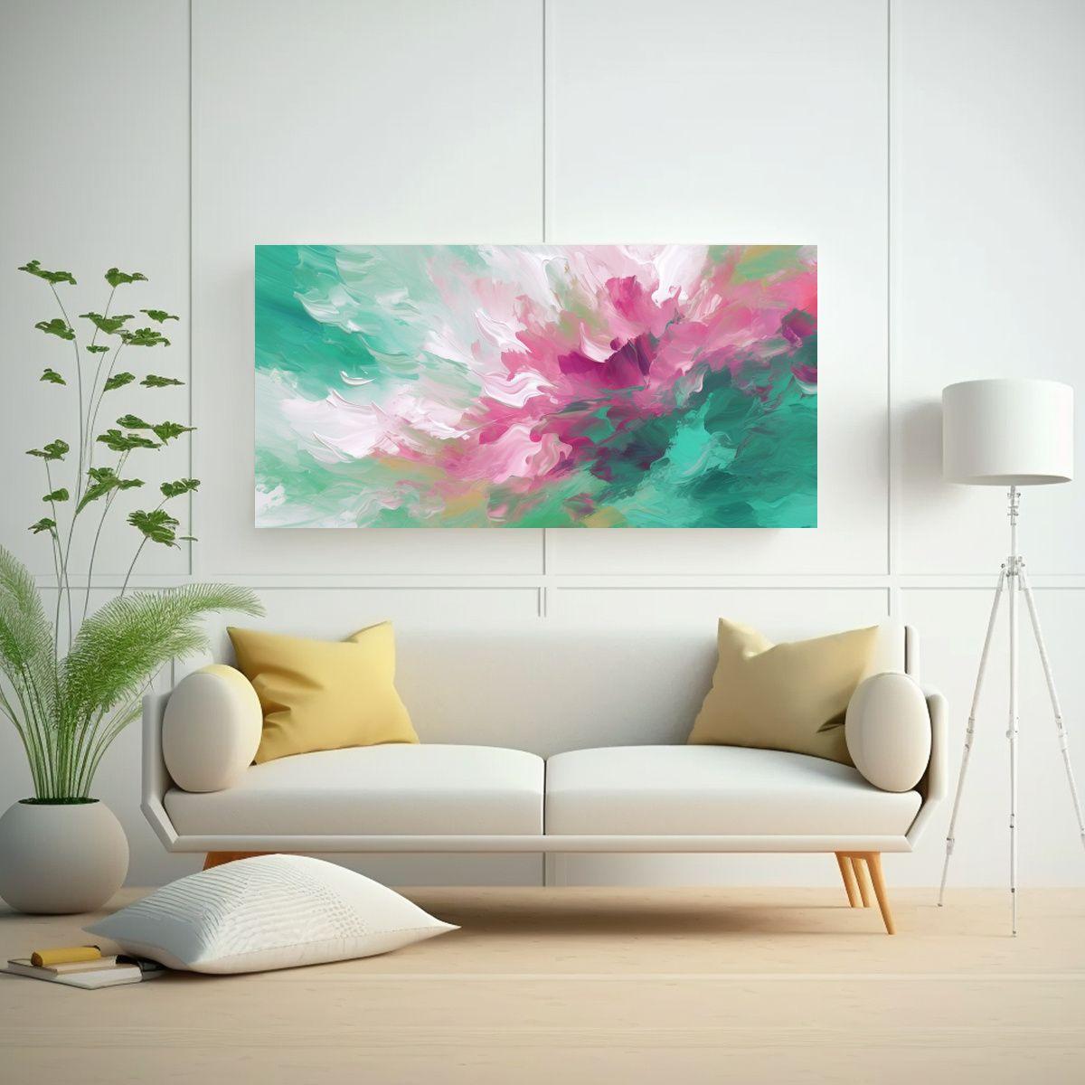 Pinturas Decorativas Abstractas Hermosas En Rosa 60x30cm-2