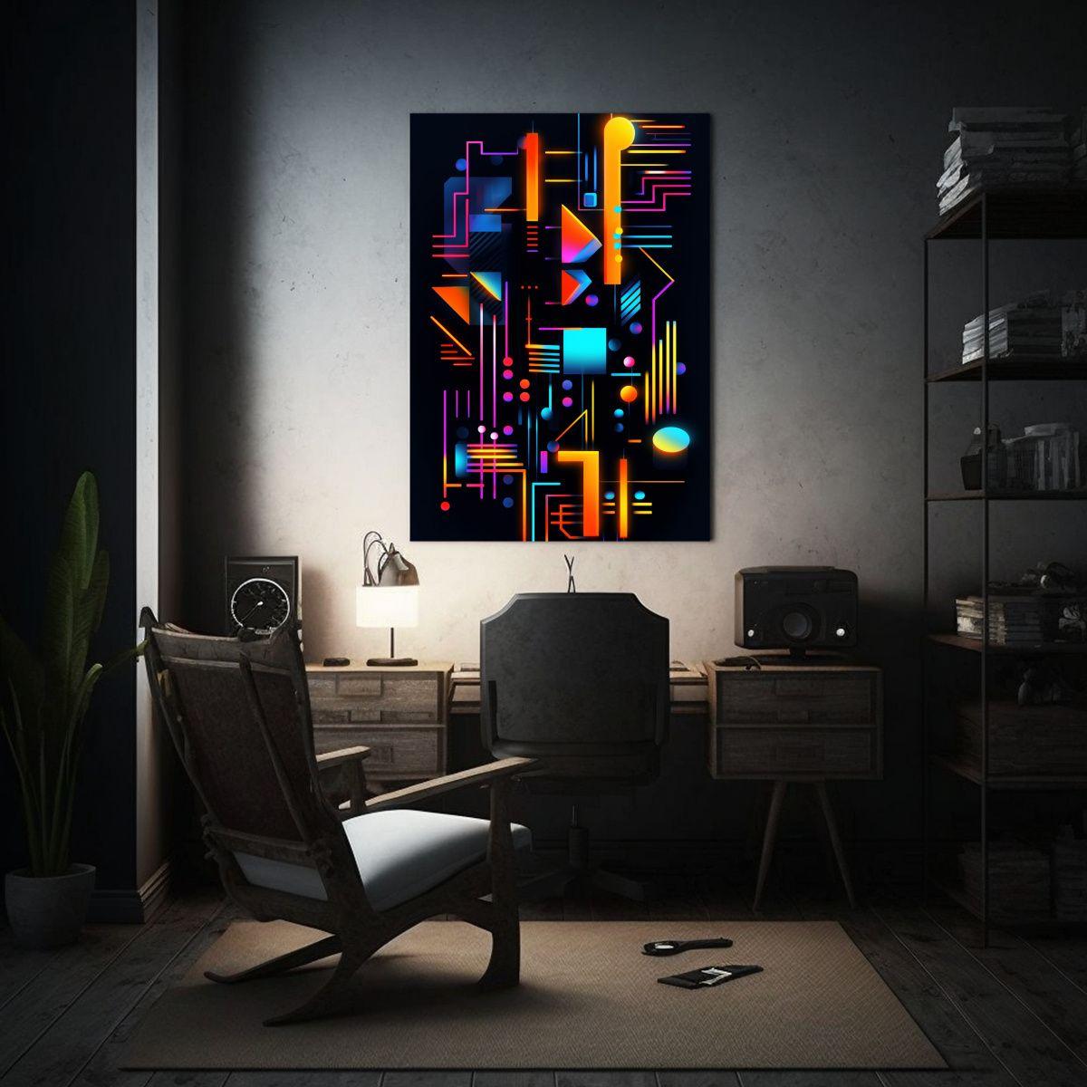 Cuadro Moderno Fantástico De Lienzo Neon 20x30cm-2