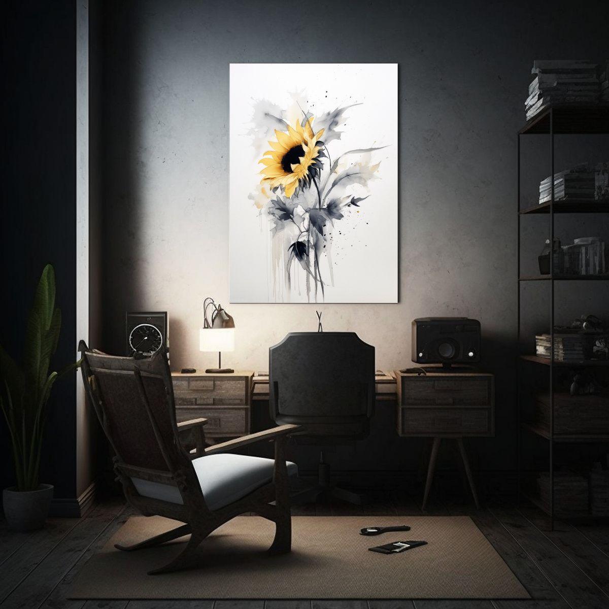 Cuadro Decorativo: Girasoles Intensos En Fondo 30x45cm-2