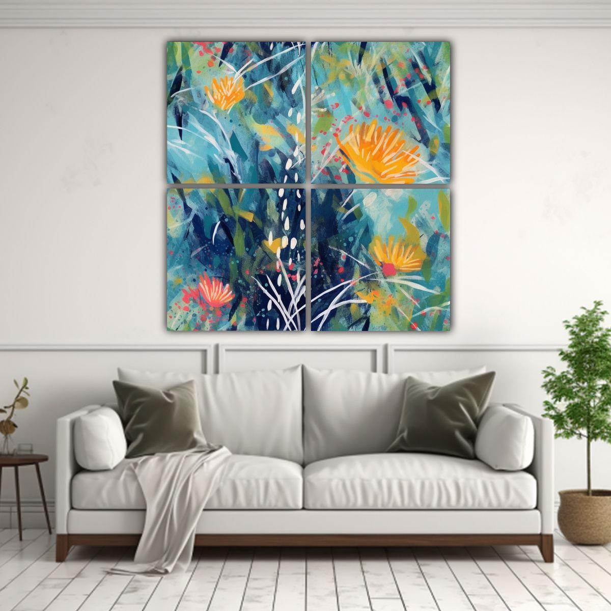 Pintura Abstracta Con énfasis En Textura Y Forma 100x100 Cm-2