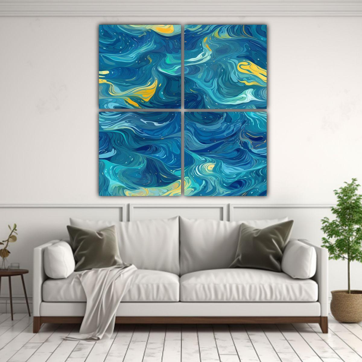 Pintura Abstracta Profesional De Diseño 40x40 Cm-2