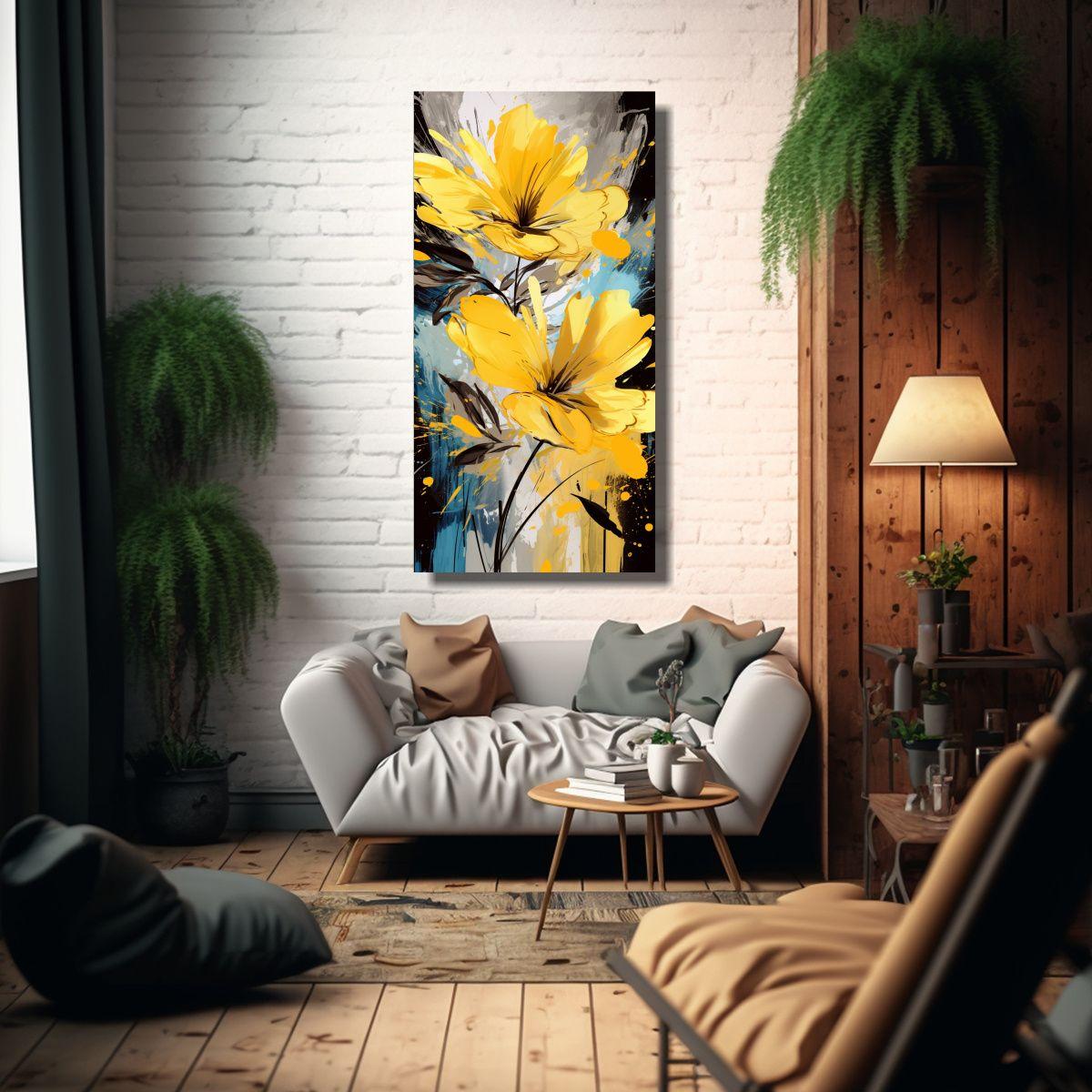 Lienzo Impreso Mágico Ambiente Neonoir Amarillo 60x120cm-2