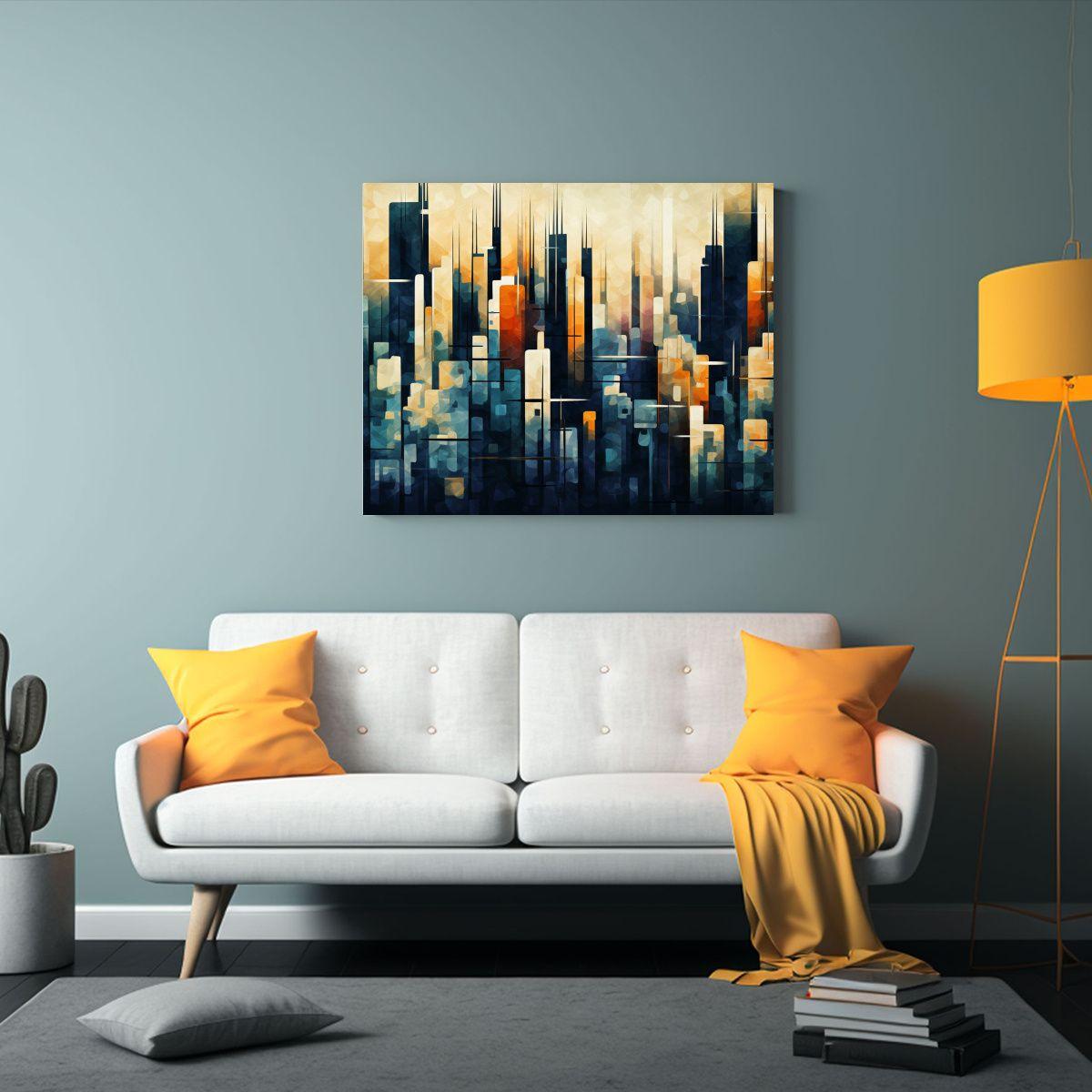 Pinturas Abstractas De La Ciudad Con Dosis Estética Concept 90x60cm-2