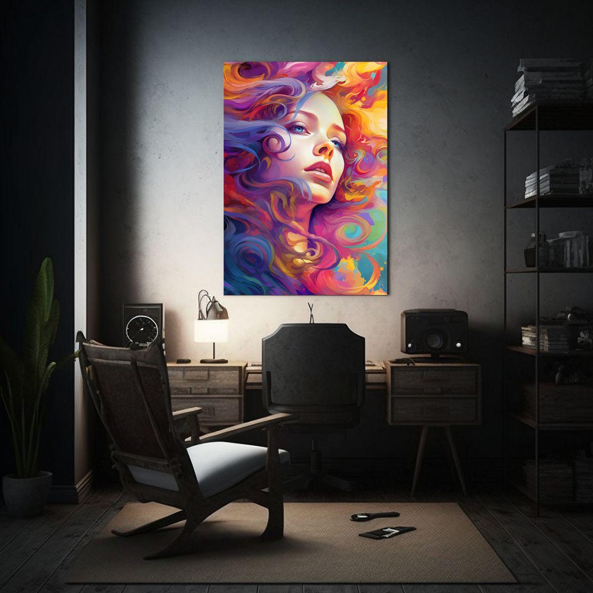Cuadro Abstracto De Arte De Pared En Arco Iris, 20x30cm-2