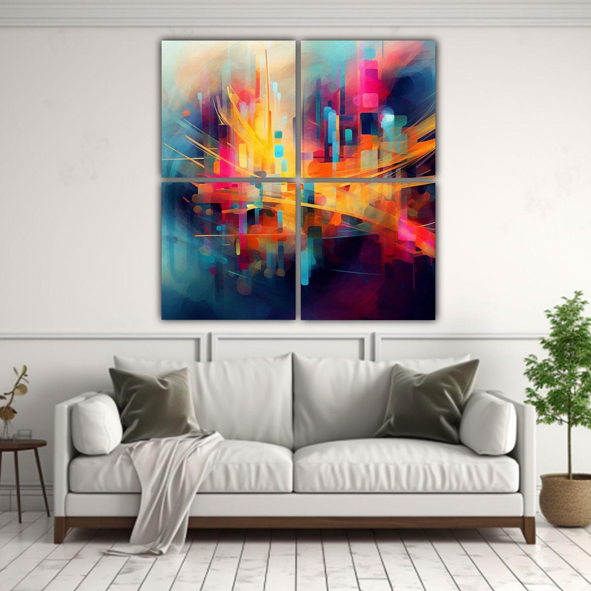 Pinturas Digitales Abstractas Alegres De Alta 180x180 Cm-2