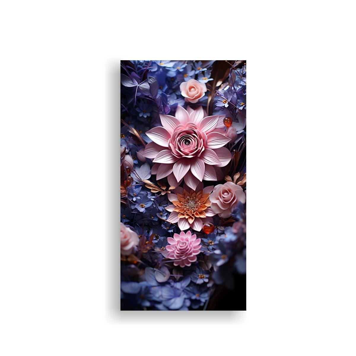 Cuadro Abstracto Fantasia Sobre Rosa Flotando 20x40cm-0