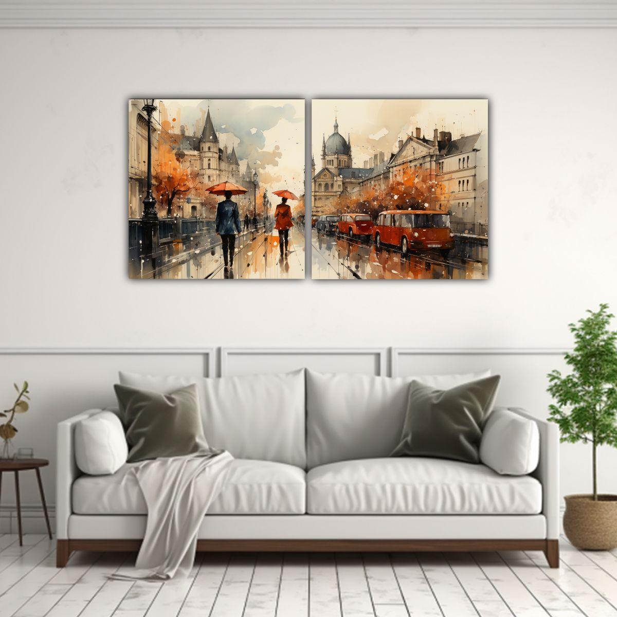 Pinturas Decorativas Elegantes De Una Pareja 60x30 Cm-2