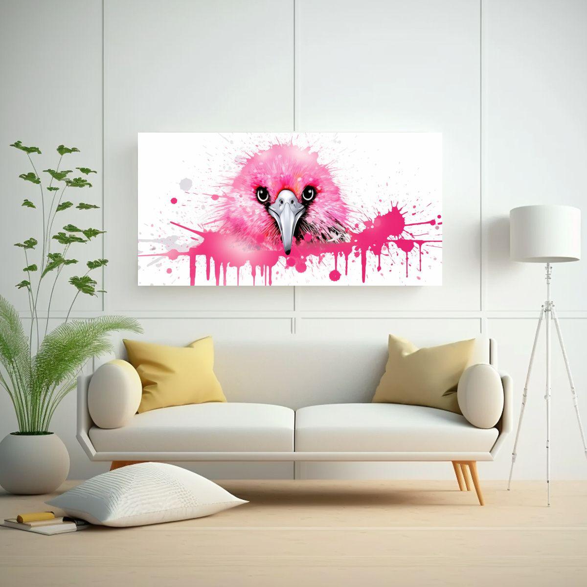 Cuadro Hermoso Motivo Kiwi En Colores Blanco Y Ros 100x50cm-2