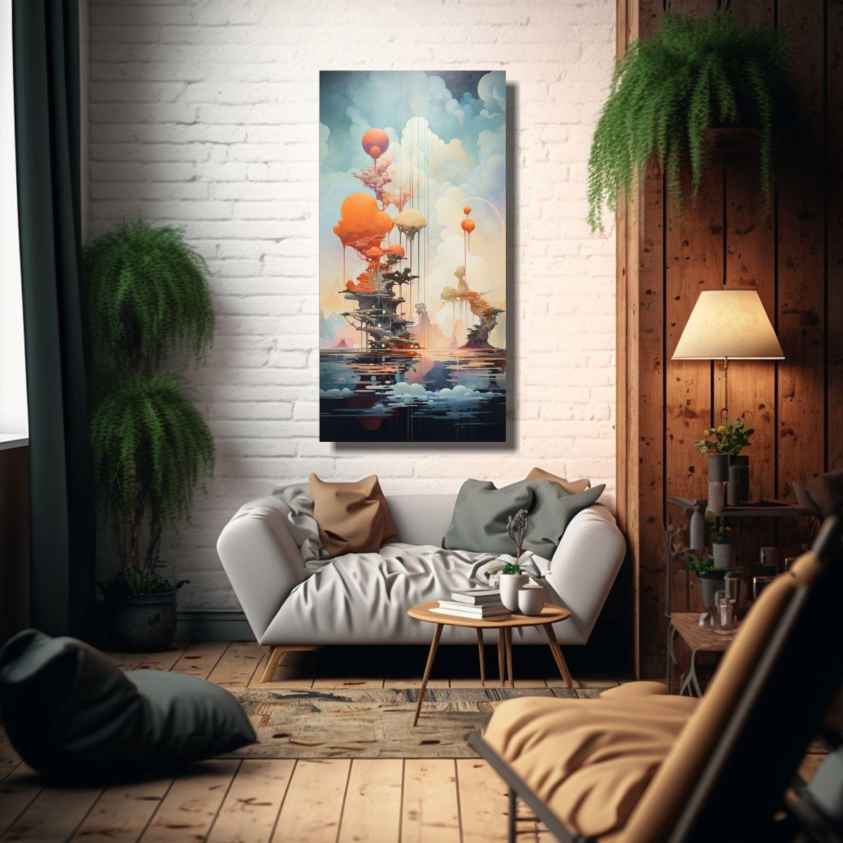 Paisaje Onírico Surrealista Con Islas Flotantes 70x140cm-2