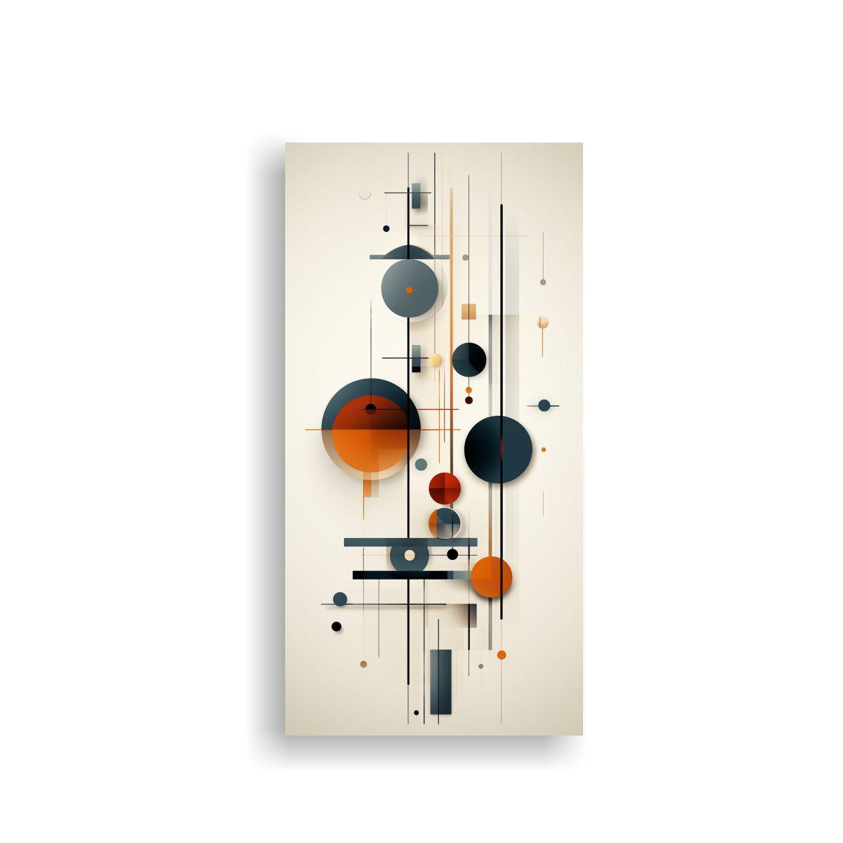 Cuadro Abstracto Geométrico Línea Neutra 60x120cm-0