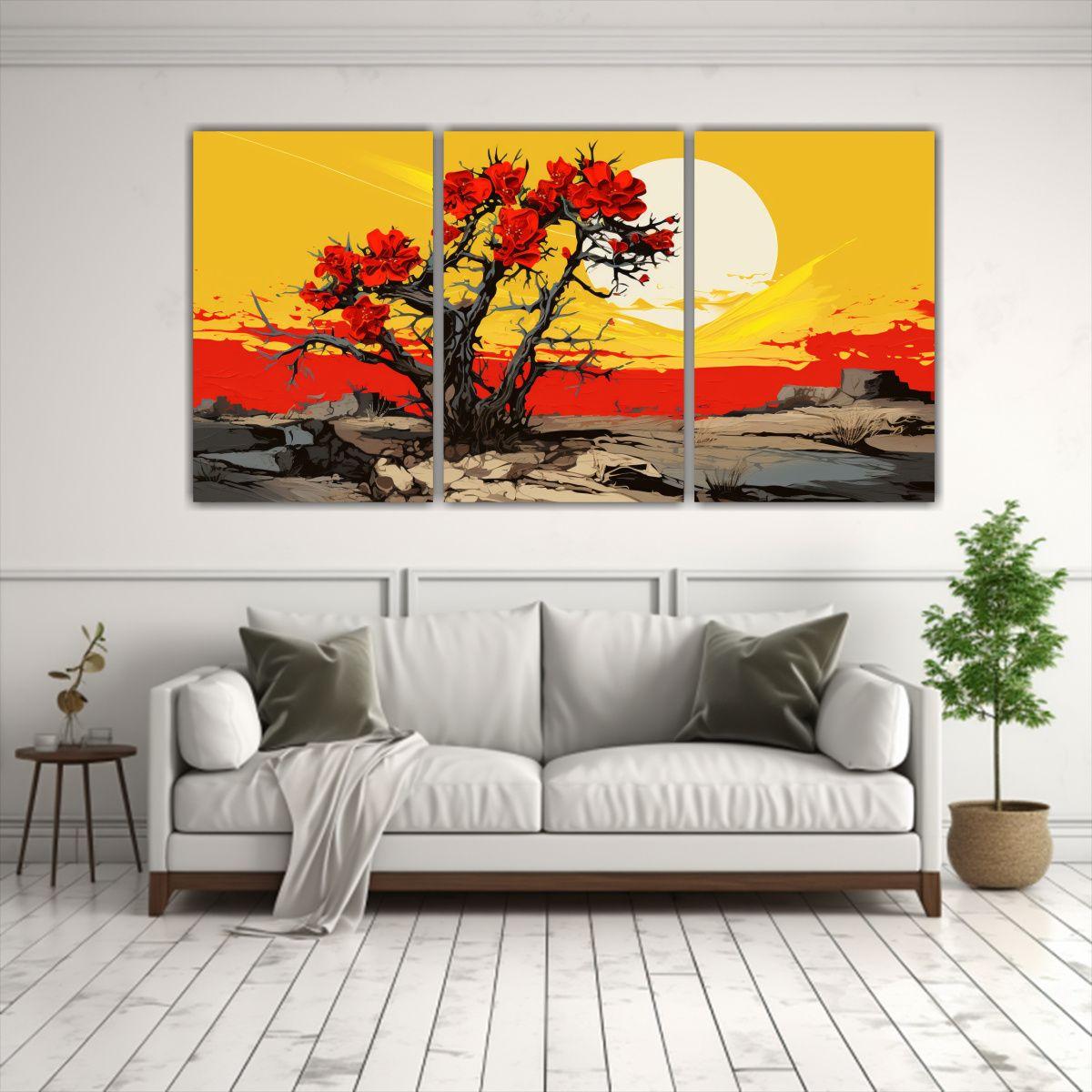 3 Pinturas Finas De Composiciones De Líneas 120x60 Cm-2