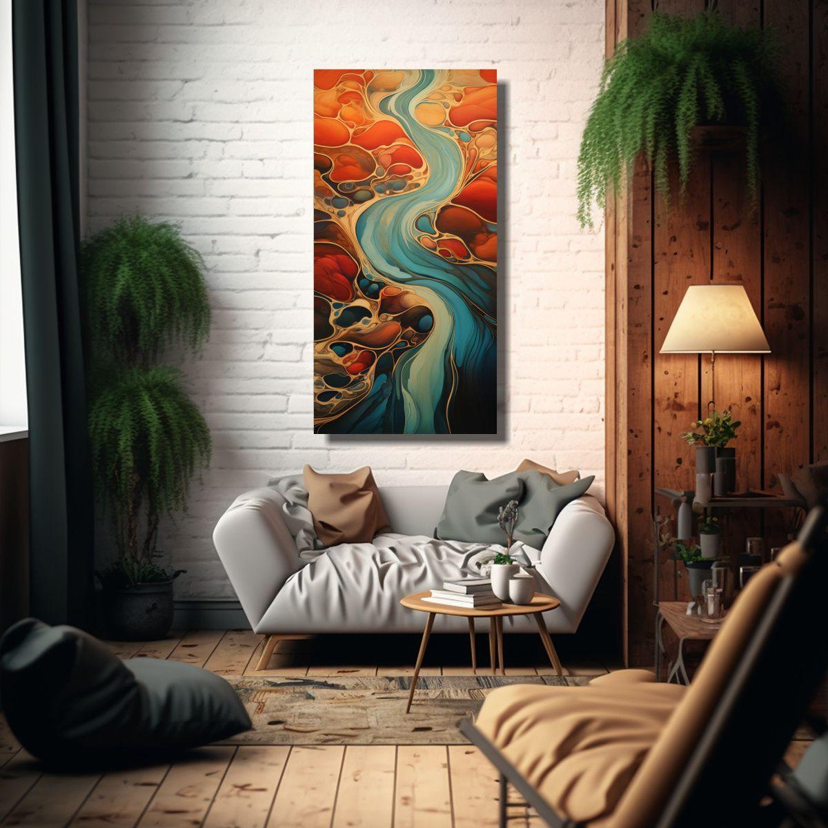 Pinturas Decorativas Abstractas Con Flujo 50x100cm-2