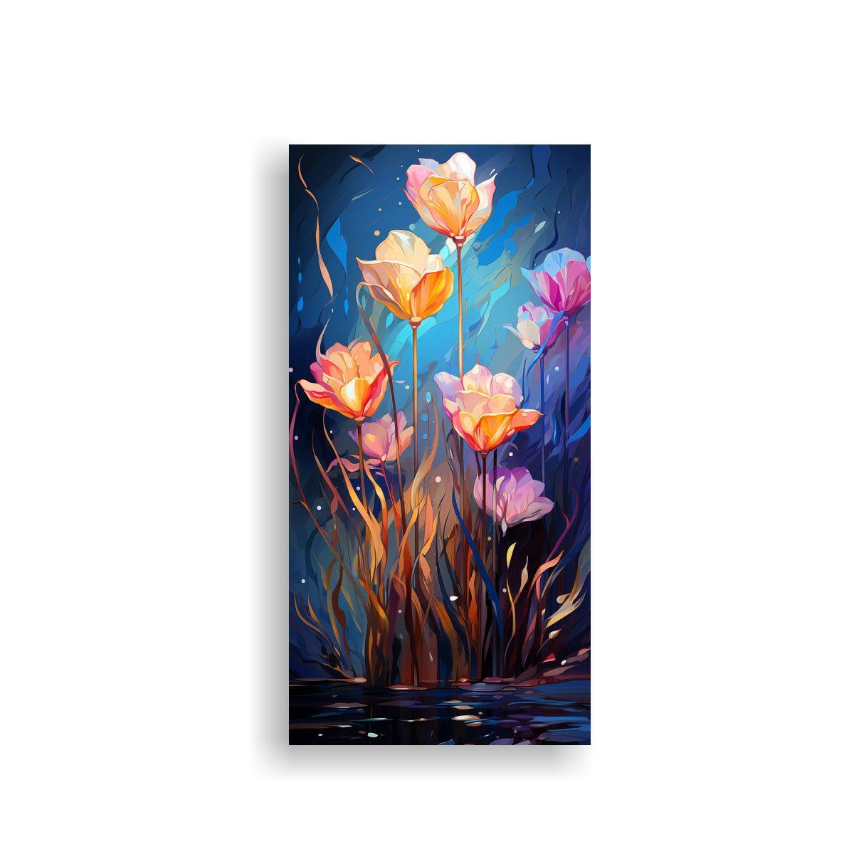 Tela En Bastidor Impreso Atrapa Seda De Colores 30x60cm-0